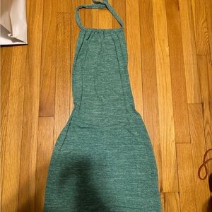 Green knit mini dress, halter neck